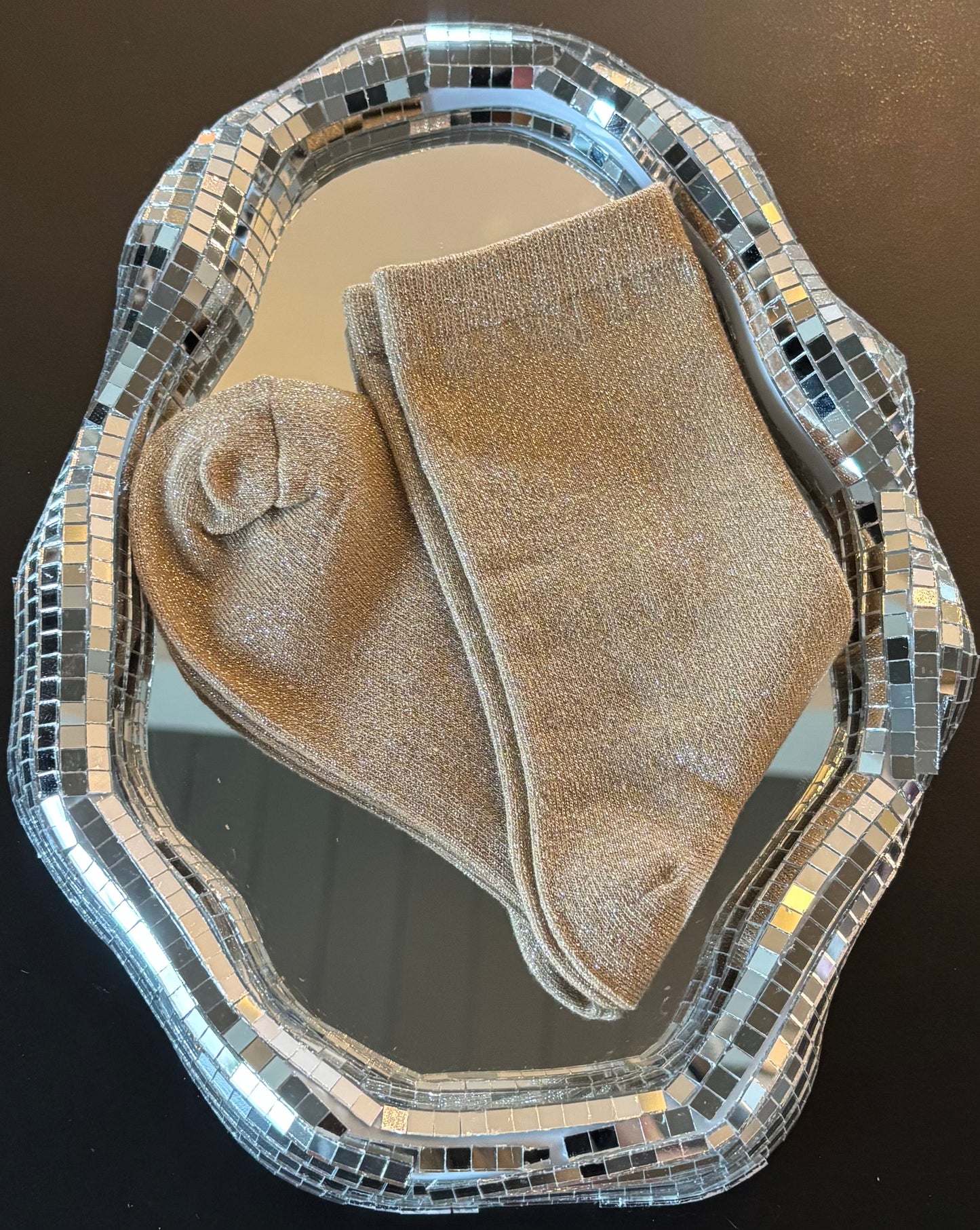 Chaussettes pailletées Rhéa dorées