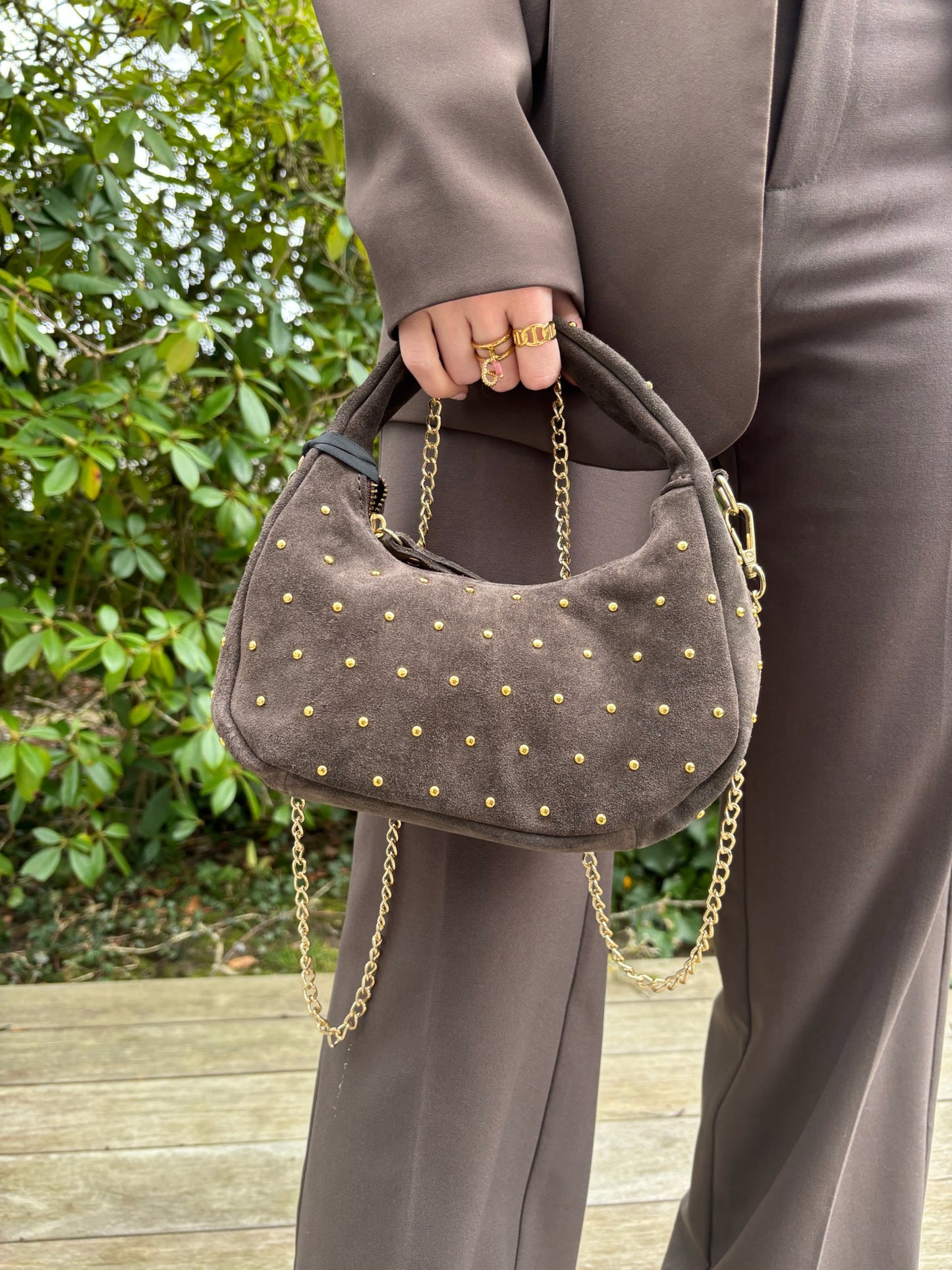 Sac Nova à clous brun