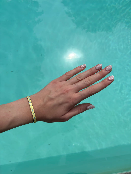 Bracelet jonc Sofia jaune en acier inoxydable