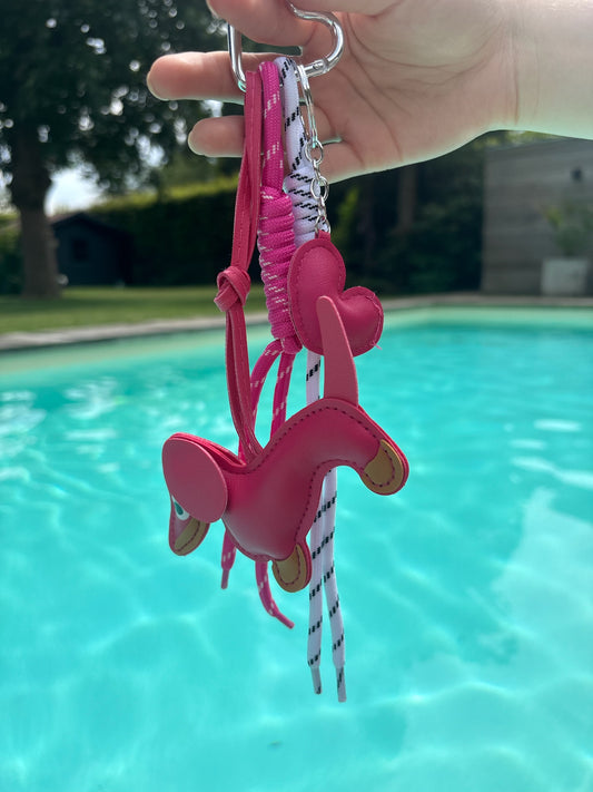 Porte-clé teckel fuchsia