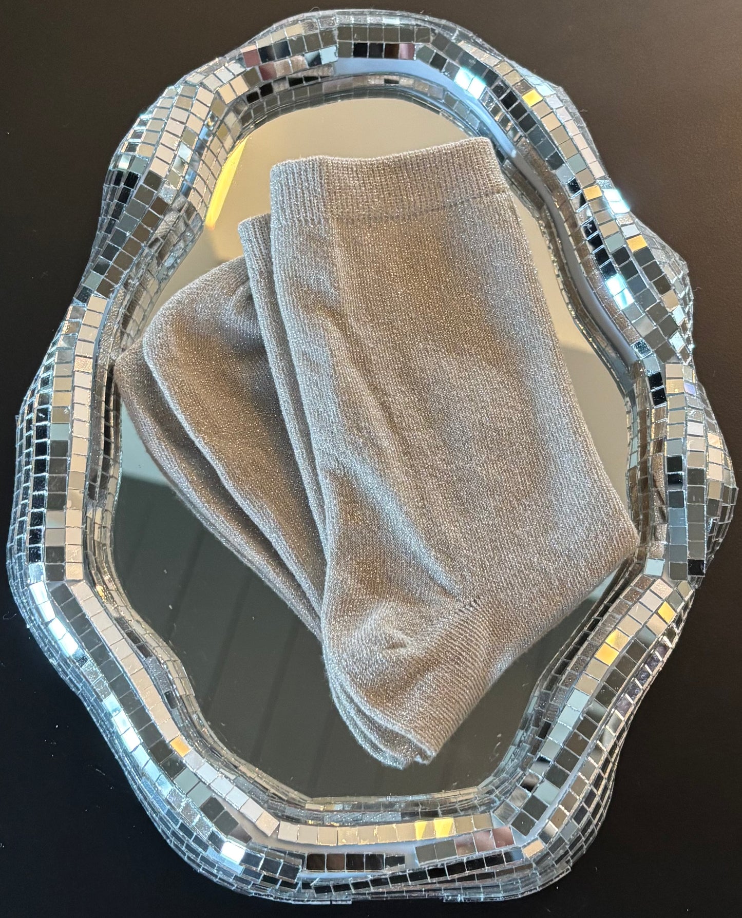 Chaussettes pailletées Aphrodite crème