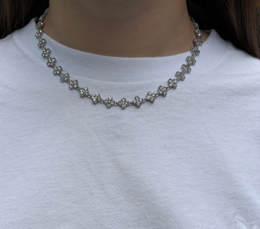 Collier Nina en acier inoxydable blanc/argenté