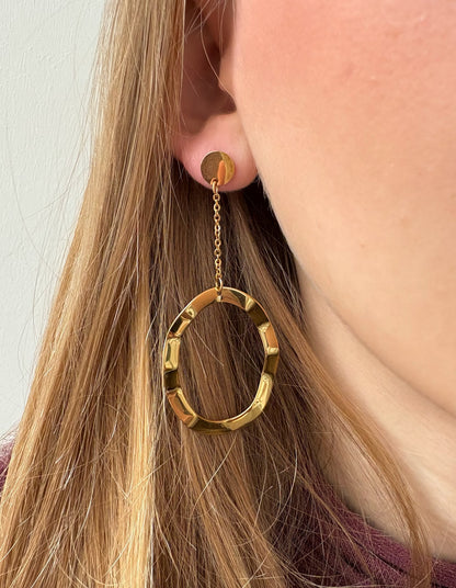 Boucles d'oreilles Virginie en acier inoxydable dorées