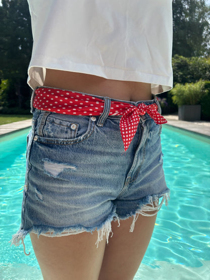 Bandana rouge à pois