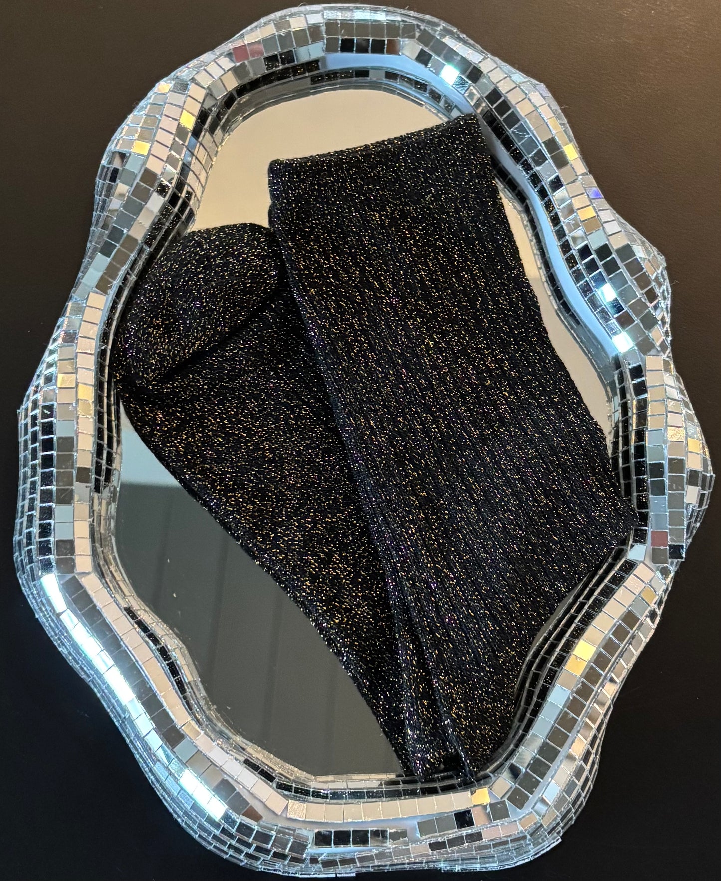 Chaussettes pailletées Athéna hautes dorées