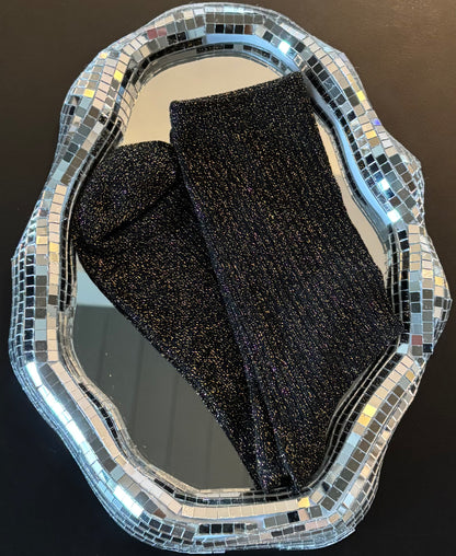 Chaussettes pailletées Athéna hautes dorées