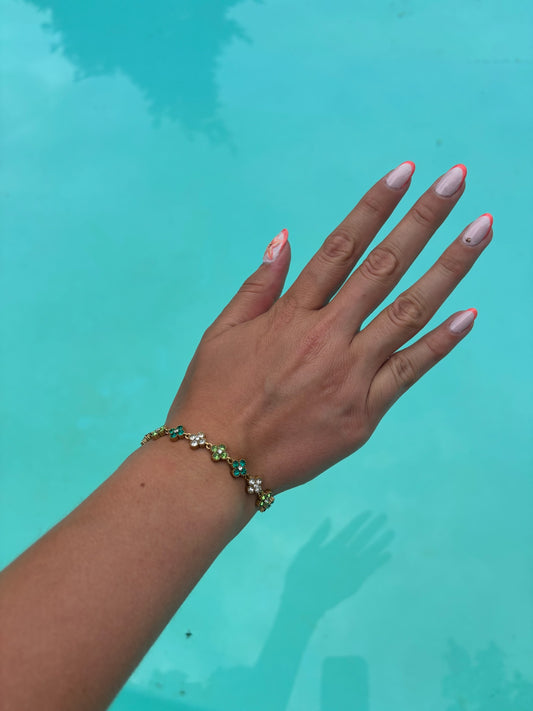 Bracelet Nina vert en acier inoxydable