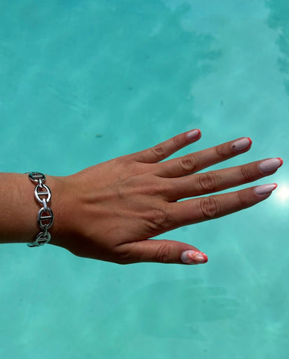 Bracelet jonc Claire en acier inoxydable argenté