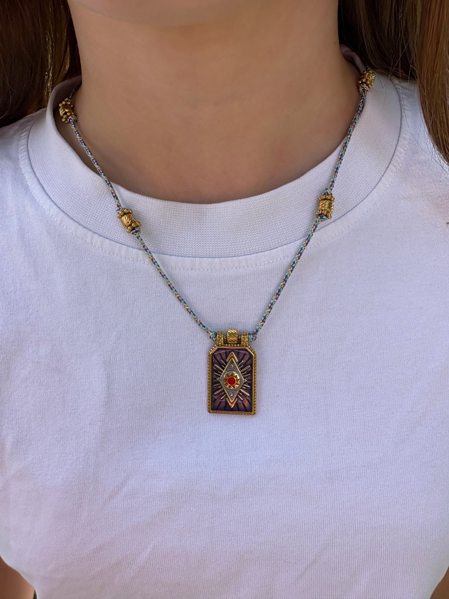 Collier Justine mauve