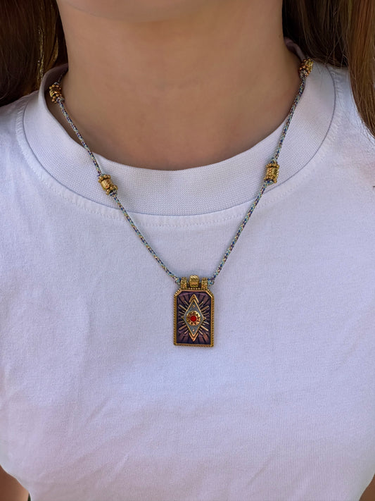 Collier Justine mauve