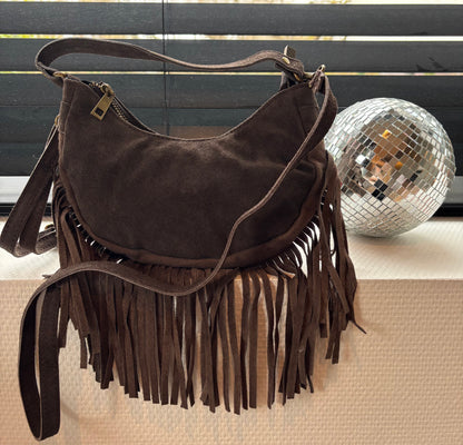 Sac Luna à franges brun