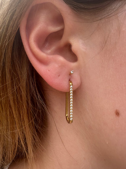 Boucles d'oreilles Rose en acier inoxydable dorées