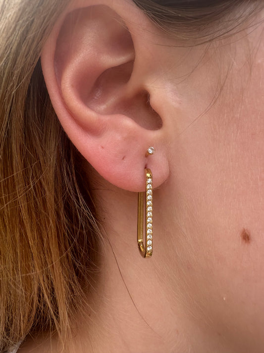 Boucles d'oreilles Rose en acier inoxydable dorées