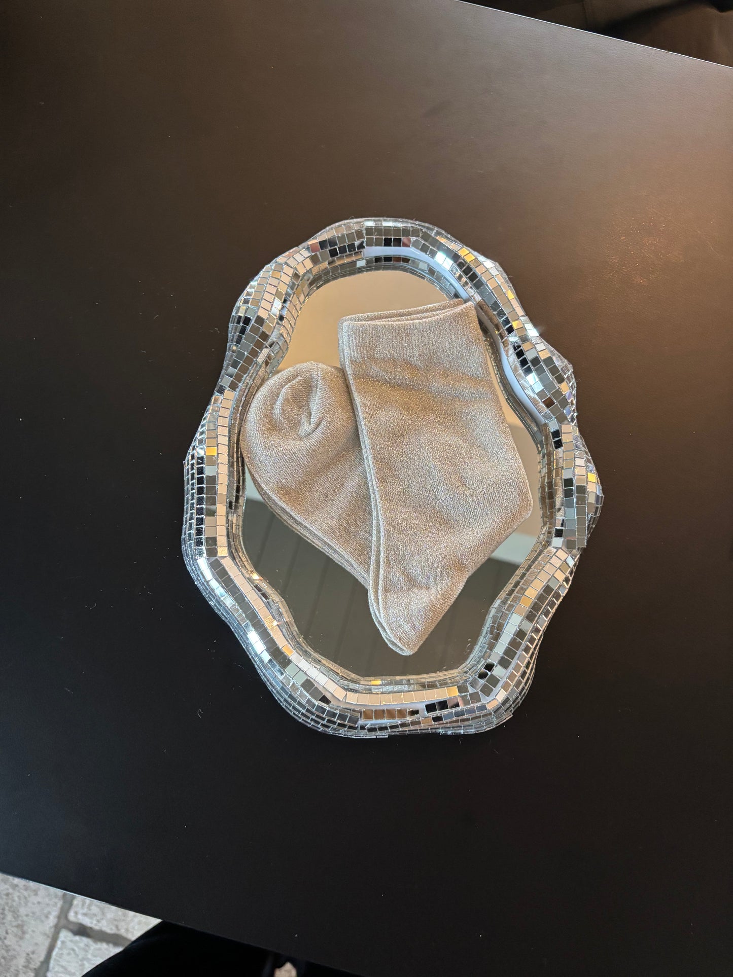 Chaussettes pailletées Artémis crème