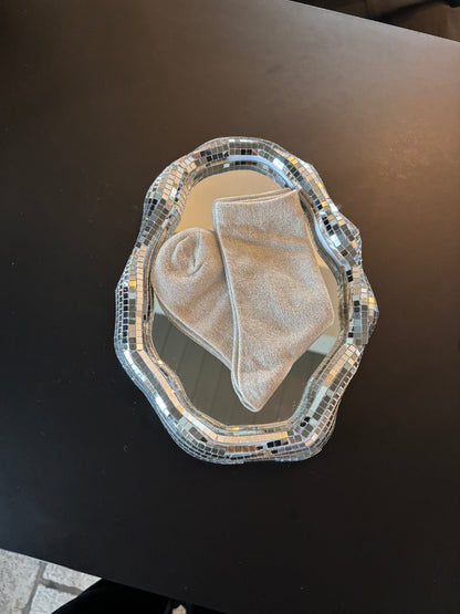 Chaussettes pailletées Artémis crème