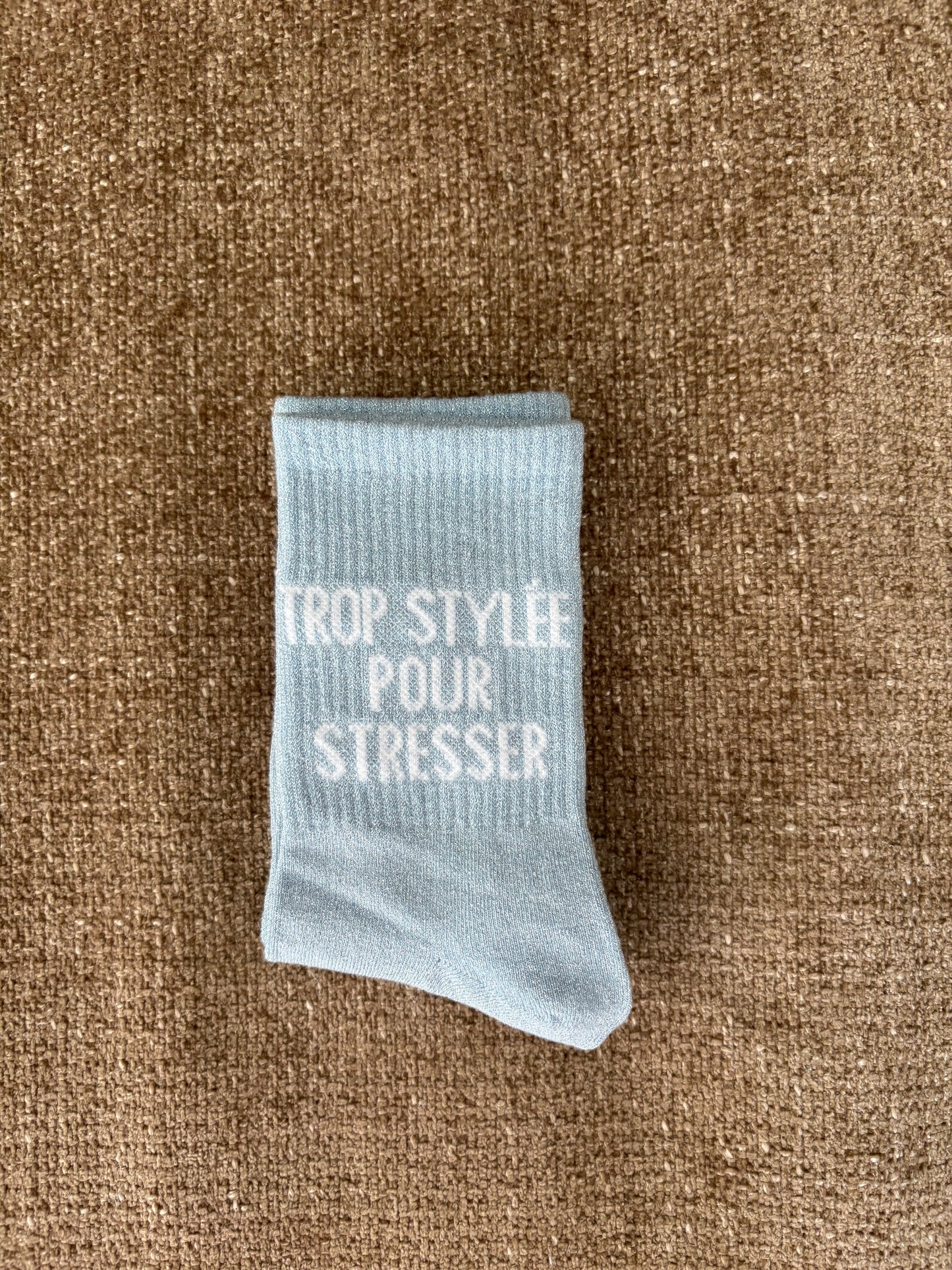 Chaussettes pailletées TROP STYLEE POUR STRESSER bleues claires