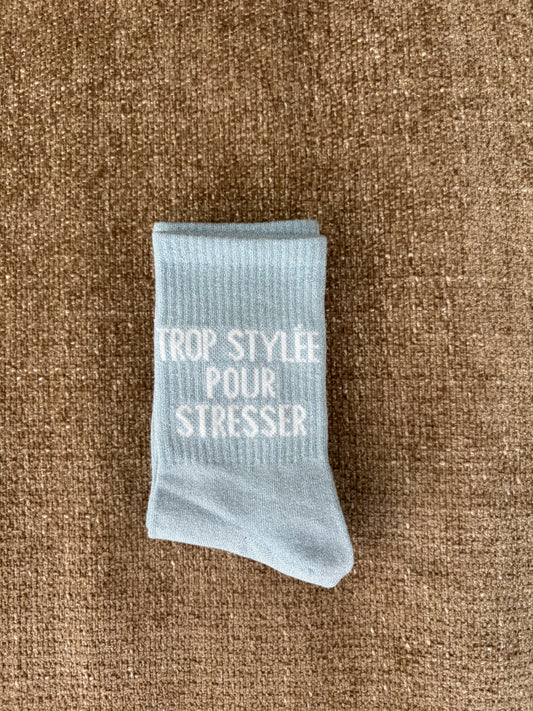 Chaussettes pailletées TROP STYLEE POUR STRESSER bleues claires