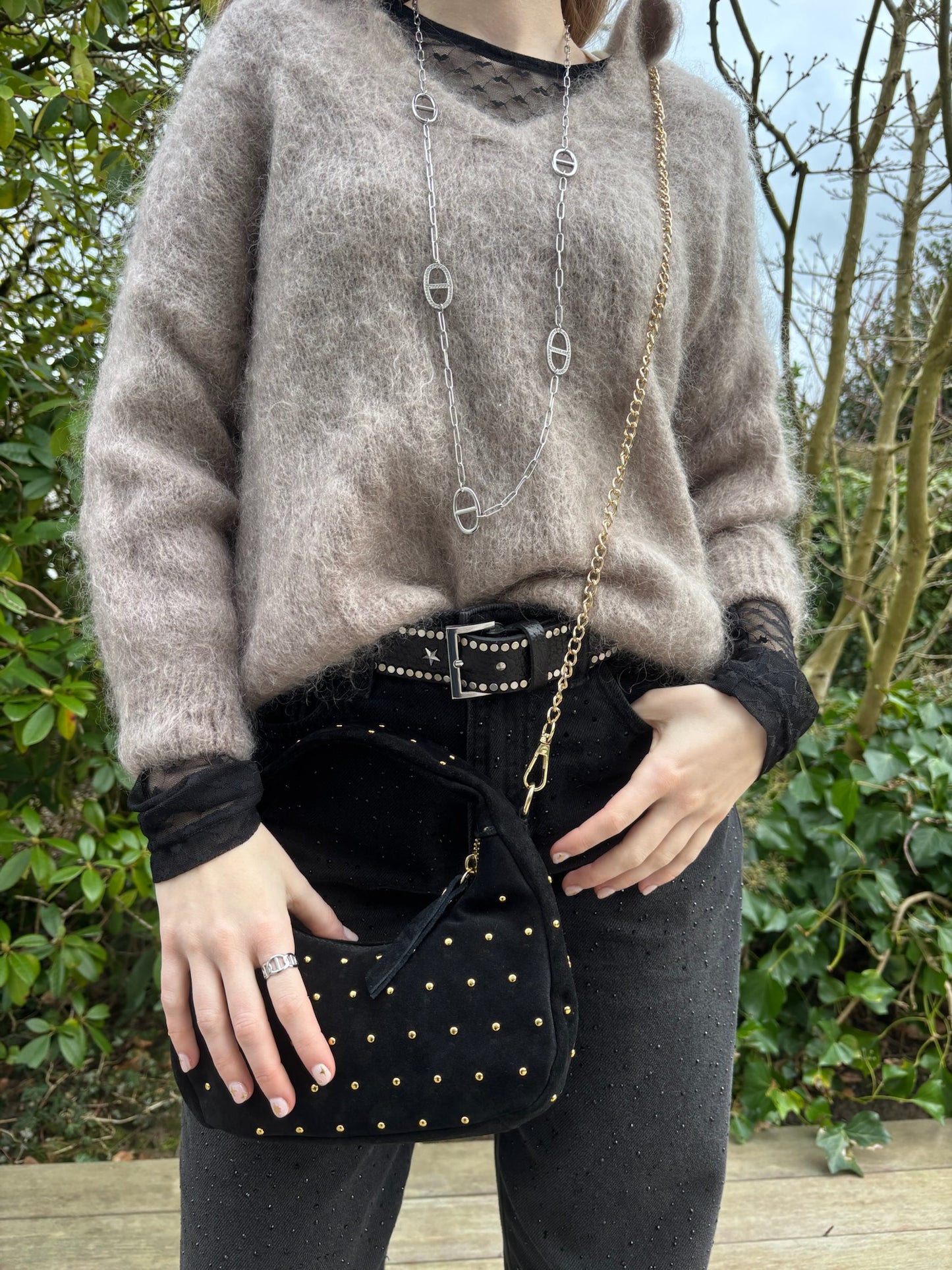 Sac Nova à clous noir