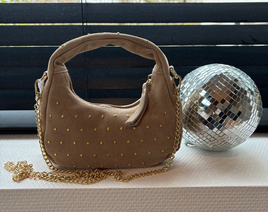 Sac Nova à clous beige