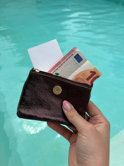 Porte-monnaie Stella brun pailleté