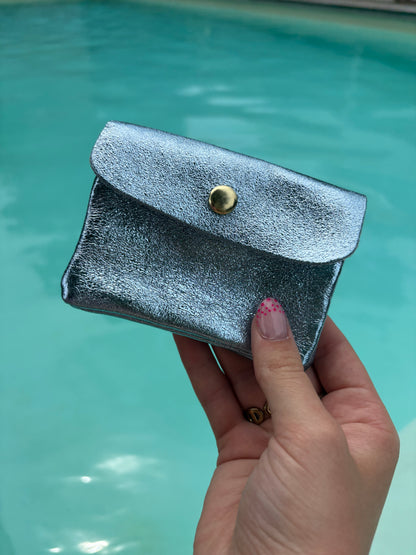 Porte-monnaie Stella bleu clair pailleté