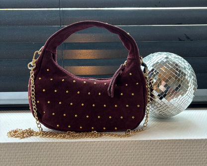 Sac Nova à clous bordeaux