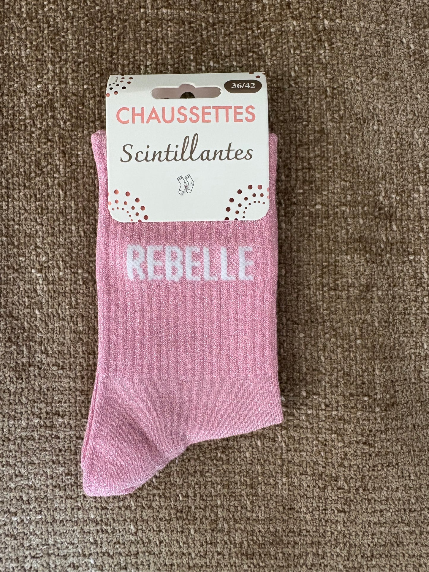 Chaussettes pailletées REBELLE roses