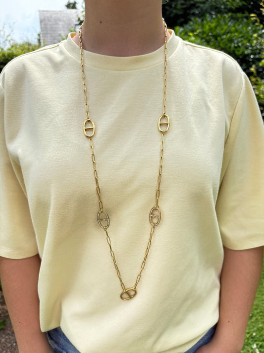 Collier Elisa en acier inoxydable doré