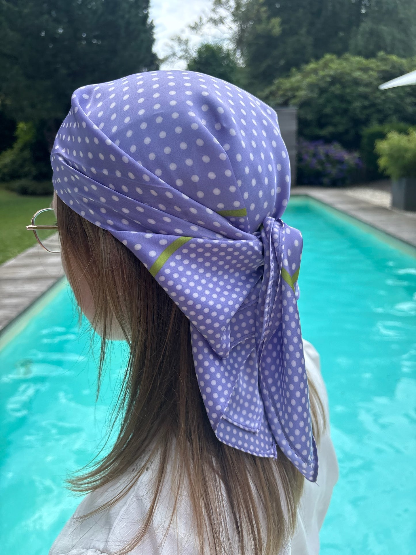 Bandana mauve à pois