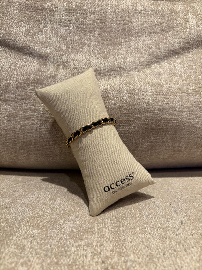 Bracelet Mélia en acier inoxydable noir/doré