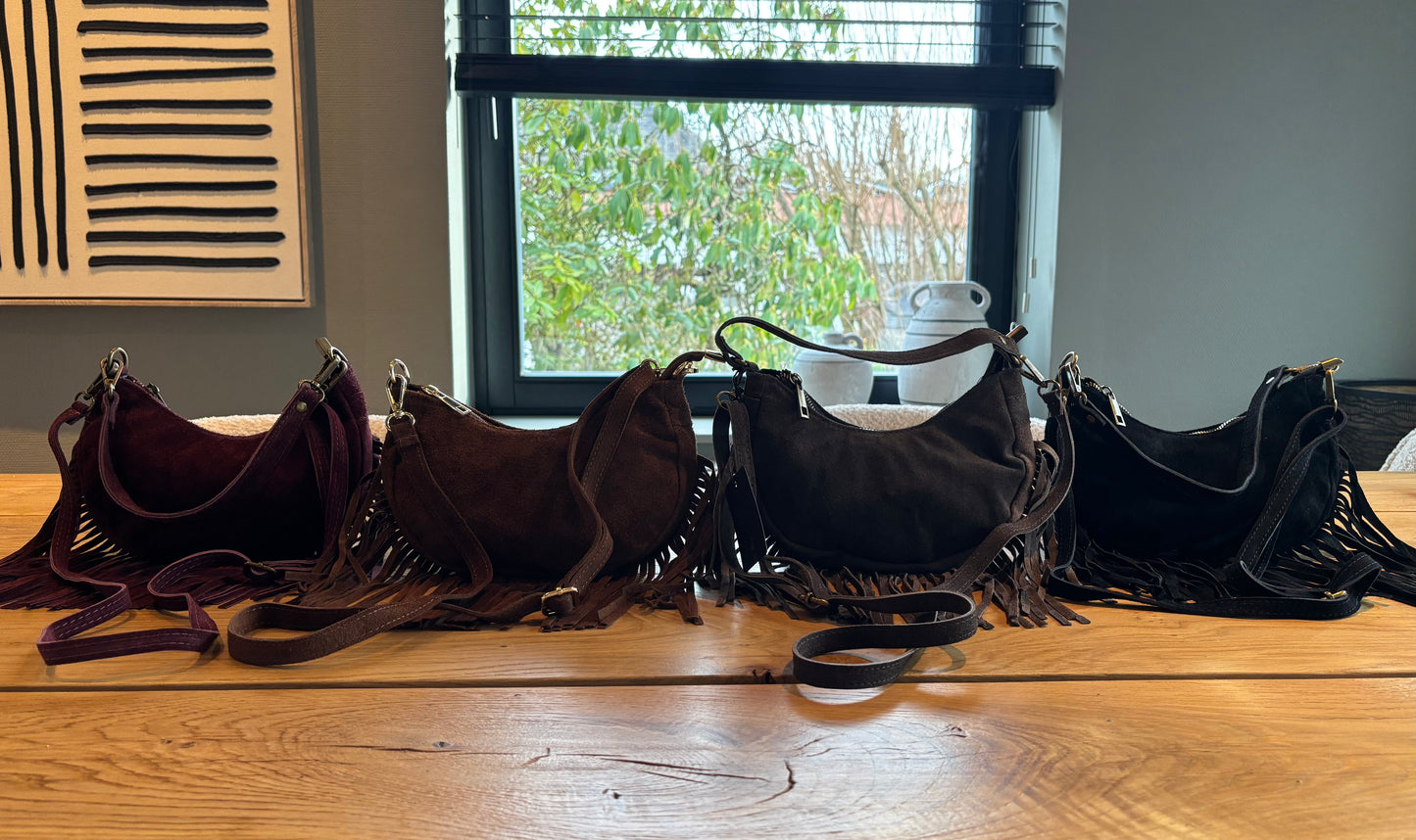 Sac Luna à franges cognac