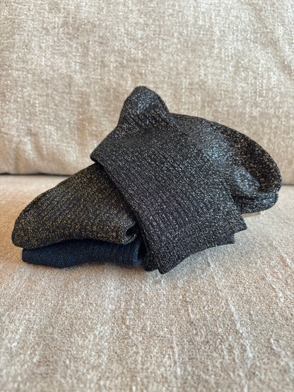 Chaussettes pailletées Athéna hautes dorées