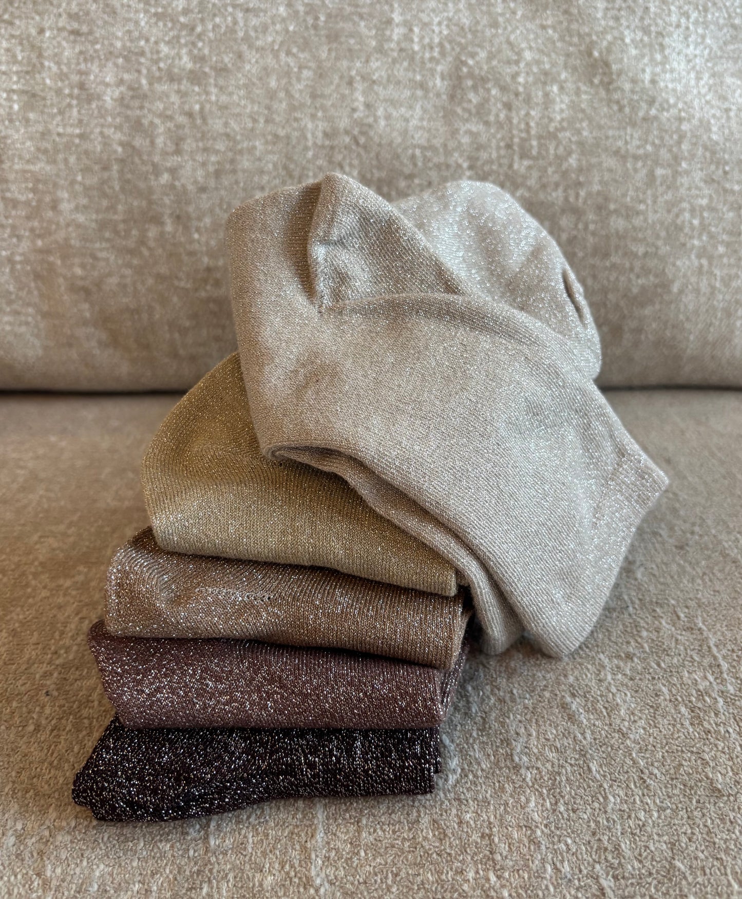 Chaussettes pailletées Aphrodite champagne