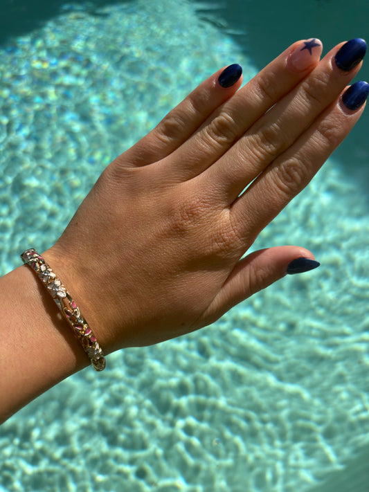 Bracelet jonc Eva en laiton rose/blanc/doré