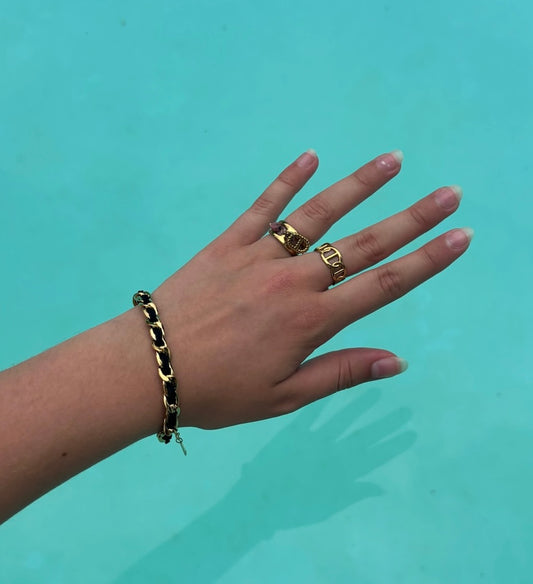 Bracelet Mélia en acier inoxydable noir/doré