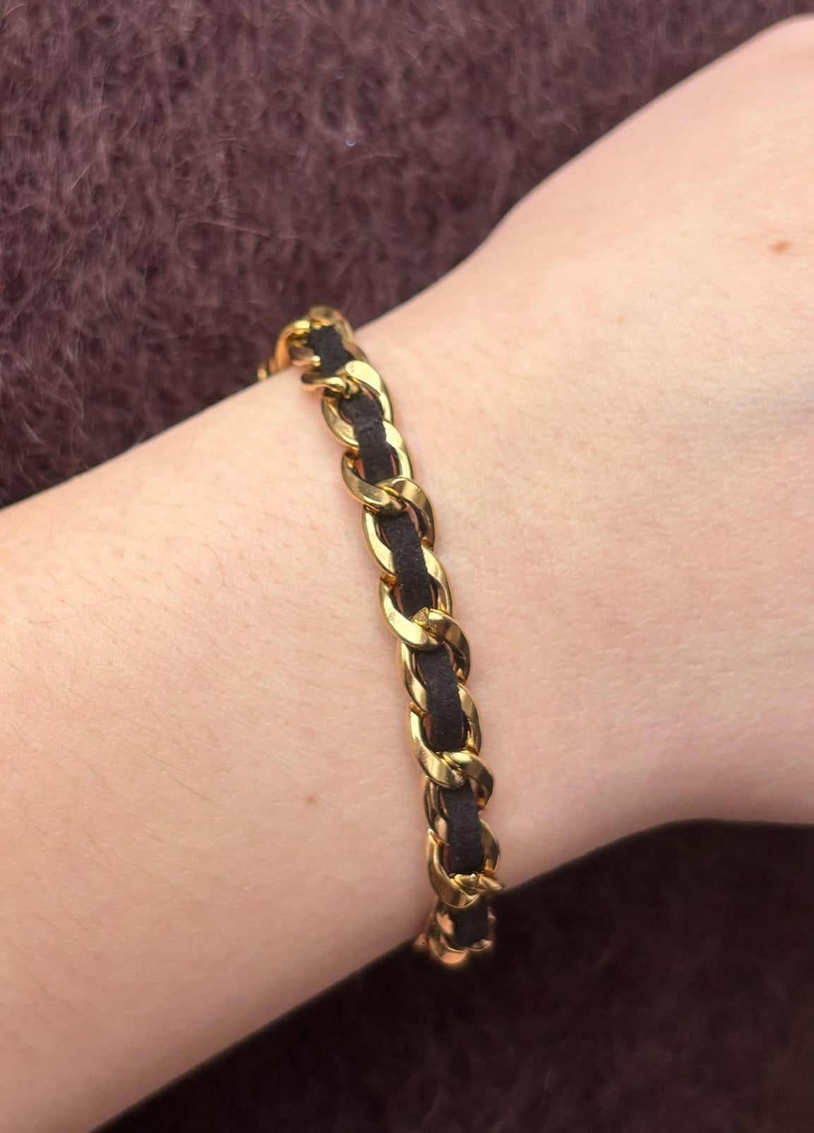 Bracelet Mélia en acier inoxydable noir/doré