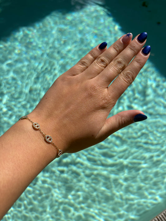Bracelet mini Julia en acier inoxydable doré
