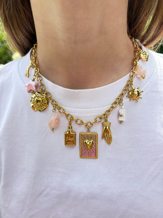 Collier Coralie rose