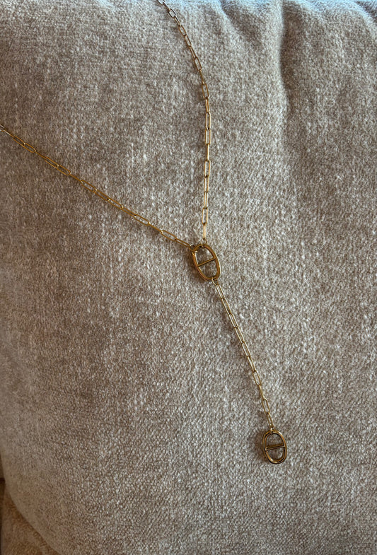 Collier Caroline long en acier inoxydable