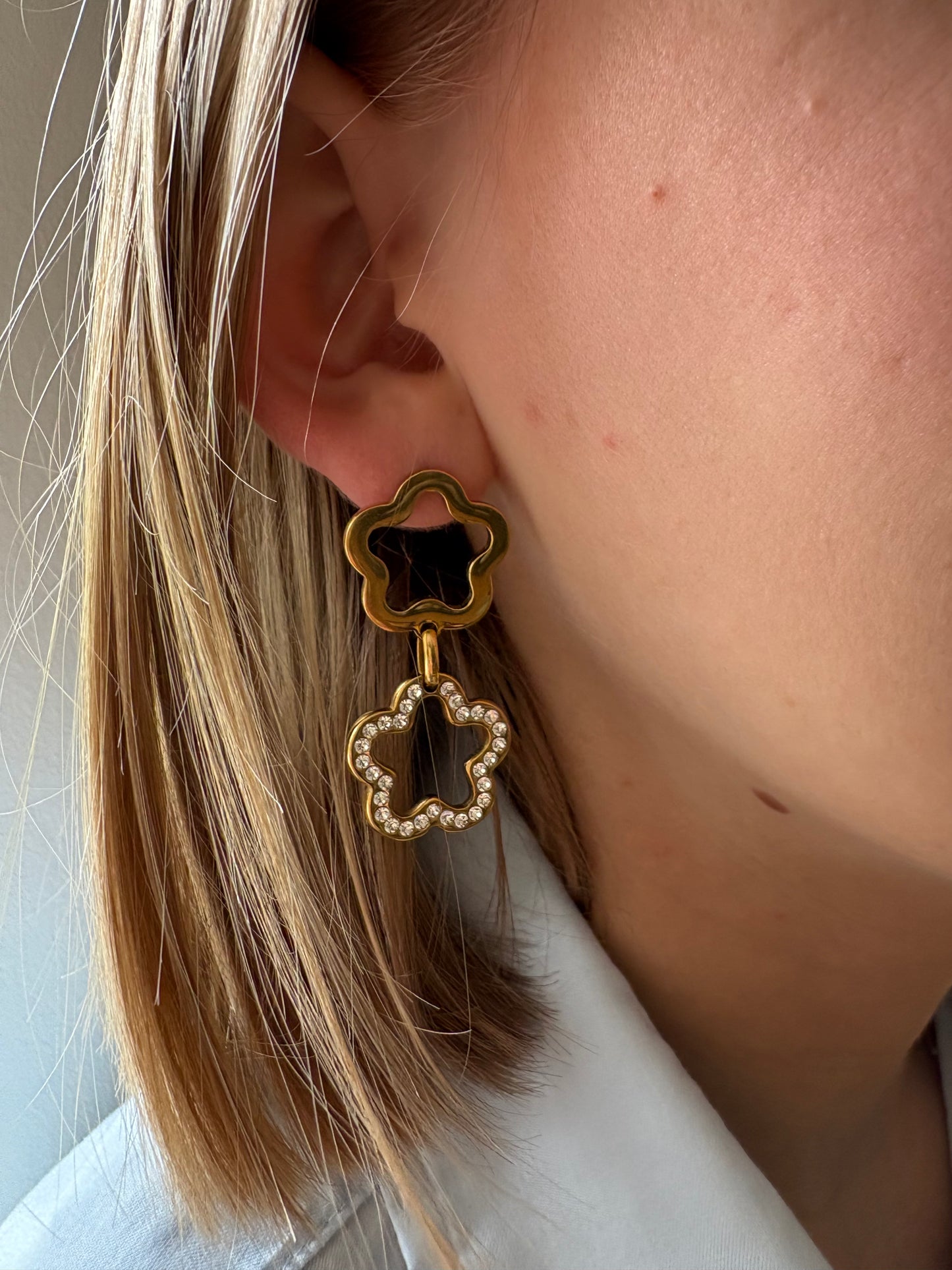 Boucles d'oreilles Agathe en acier inoxydable dorées