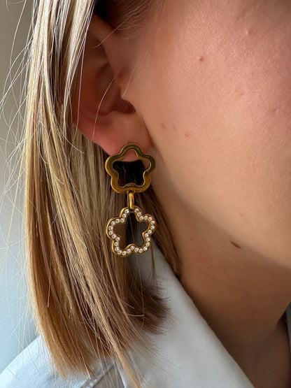 Boucles d'oreilles Agathe en acier inoxydable dorées