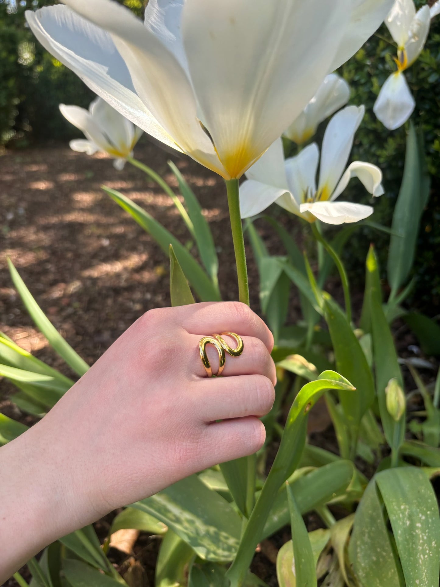 Bague Lucie en acier inoxydable dorée