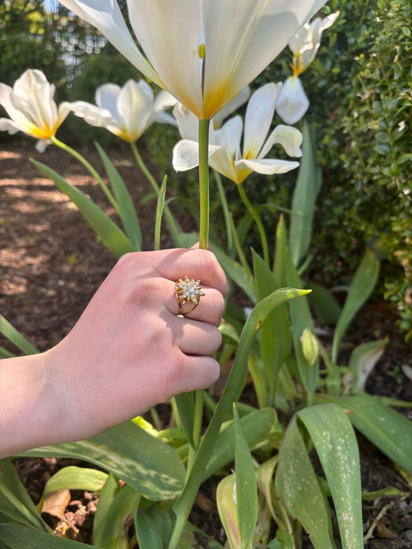 Bague Lily anti-stress en acier inoxydable dorée