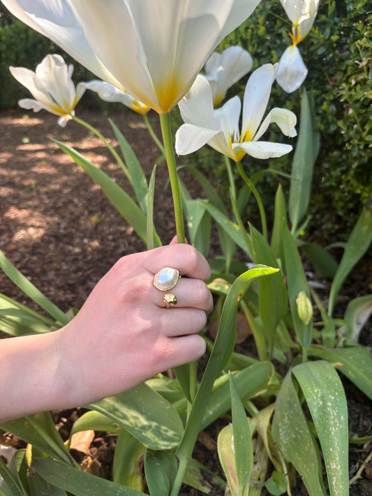 Bague Lison en acier inoxydable dorée