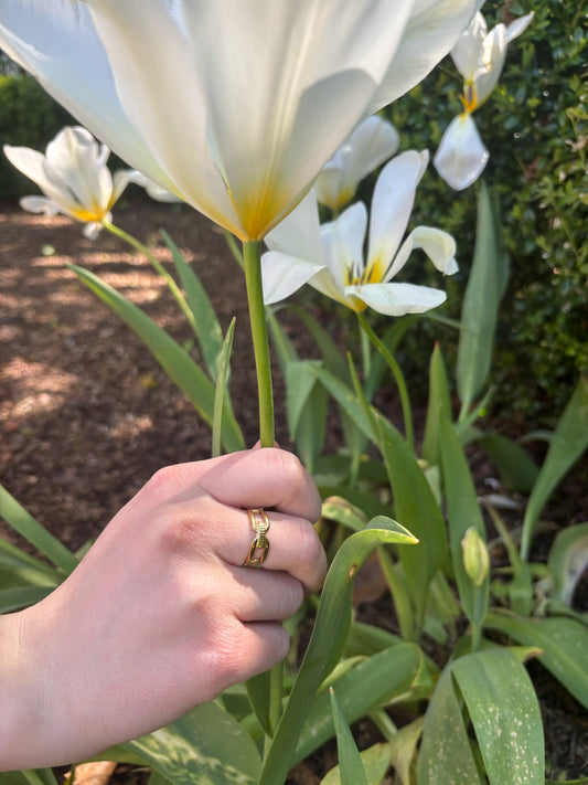 Bague Chloé en acier inoxydable dorée