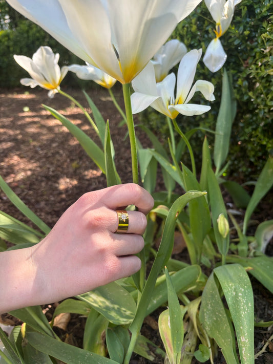 Bague Clarisse en acier inoxydable dorée