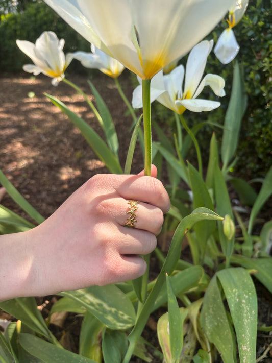 Bague Noémie en acier inoxydable dorée