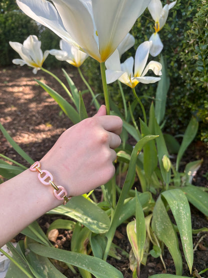 Bracelet jonc Claire en acier inoxydable rose/doré