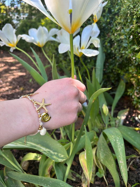 Bracelet Nevena en acier inoxydable blanc/doré