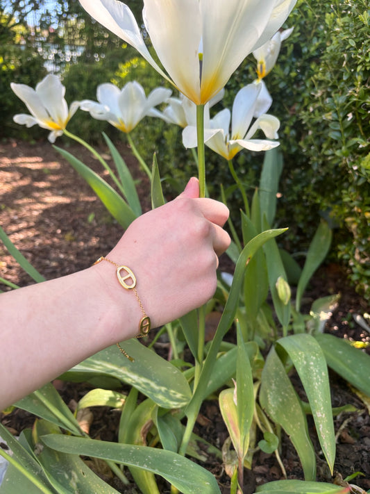 Bracelet Charlie en acier inoxydable doré